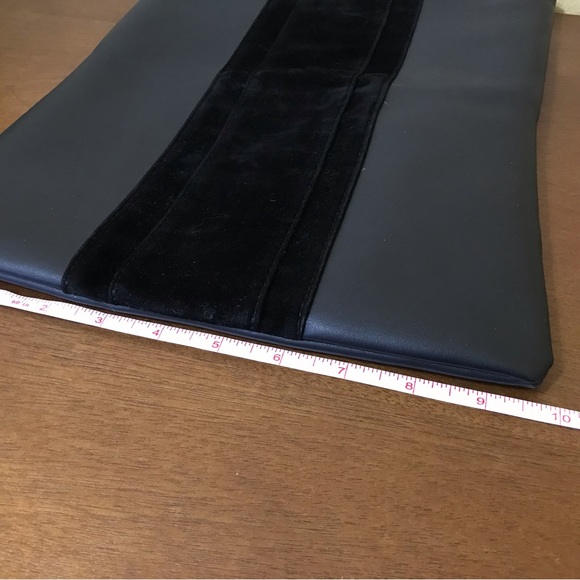 2/$15 Black Faux Leather Velvet Fold Over Clutch, Summer and Rose - Picture 7 of 7